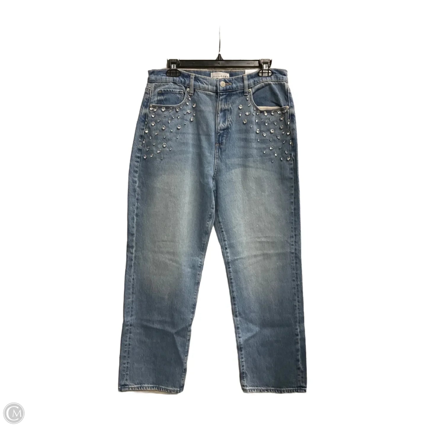 Jeans Straight By Loft In Blue Denim, Size: 8