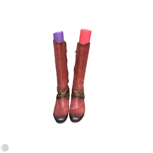 Boots Mid-calf Heels By Earth In Red, Size: 8.5