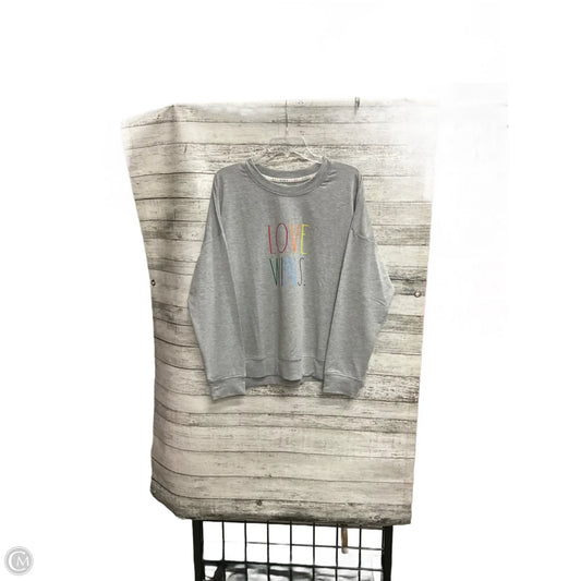 Sweatshirt Crewneck By Rae Dunn In Grey, Size: L