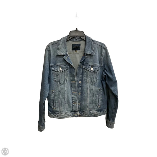 Jacket Denim By Lucky Brand In Blue Denim, Size: L