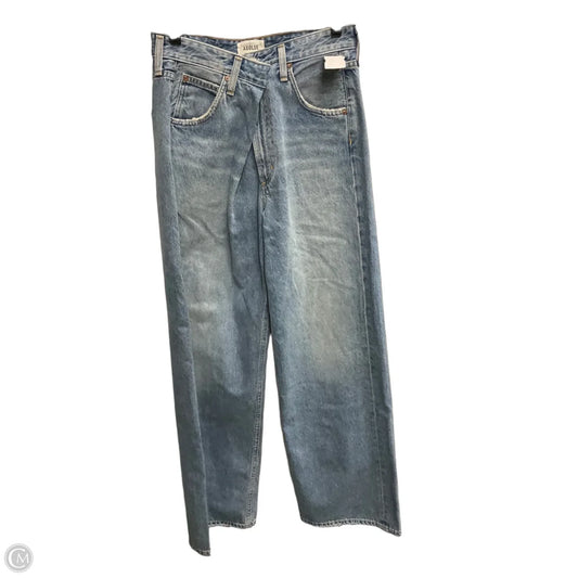 Jeans Wide Leg By Agolde In Blue Denim, Size: 0