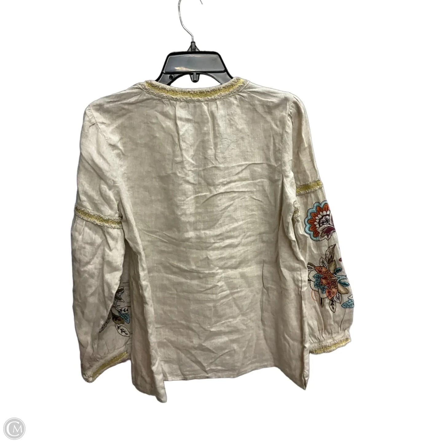 Top 3/4 Sleeve By Chicos In Cream, Size: L