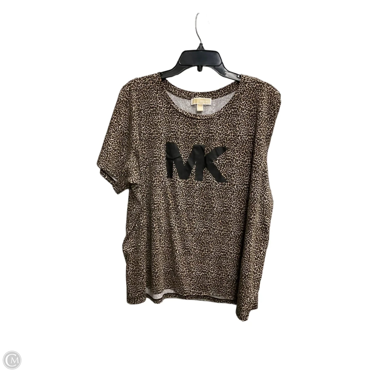 Top Short Sleeve By Michael By Michael Kors In Animal Print, Size: 3x