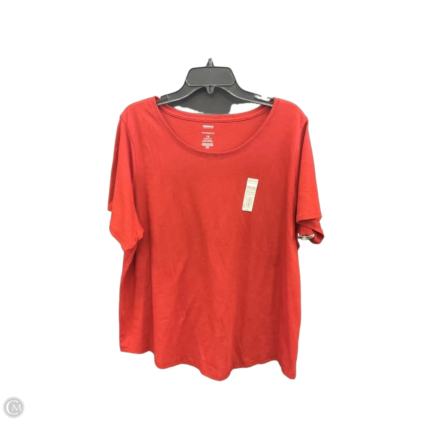 Top Short Sleeve Basic By Sonoma In Red, Size: 1x