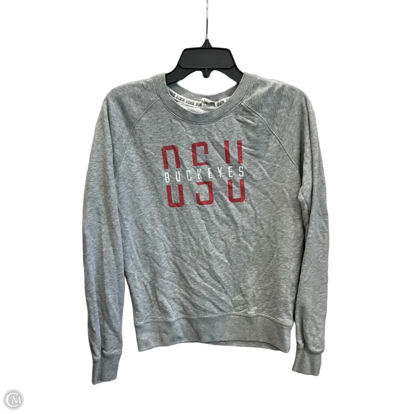 Sweatshirt Crewneck By Pink In Grey, Size: Xs