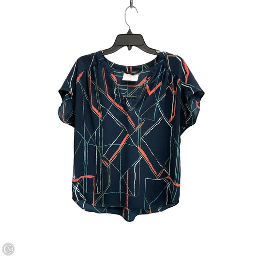 Top Short Sleeve By Banana Republic In Navy, Size: L