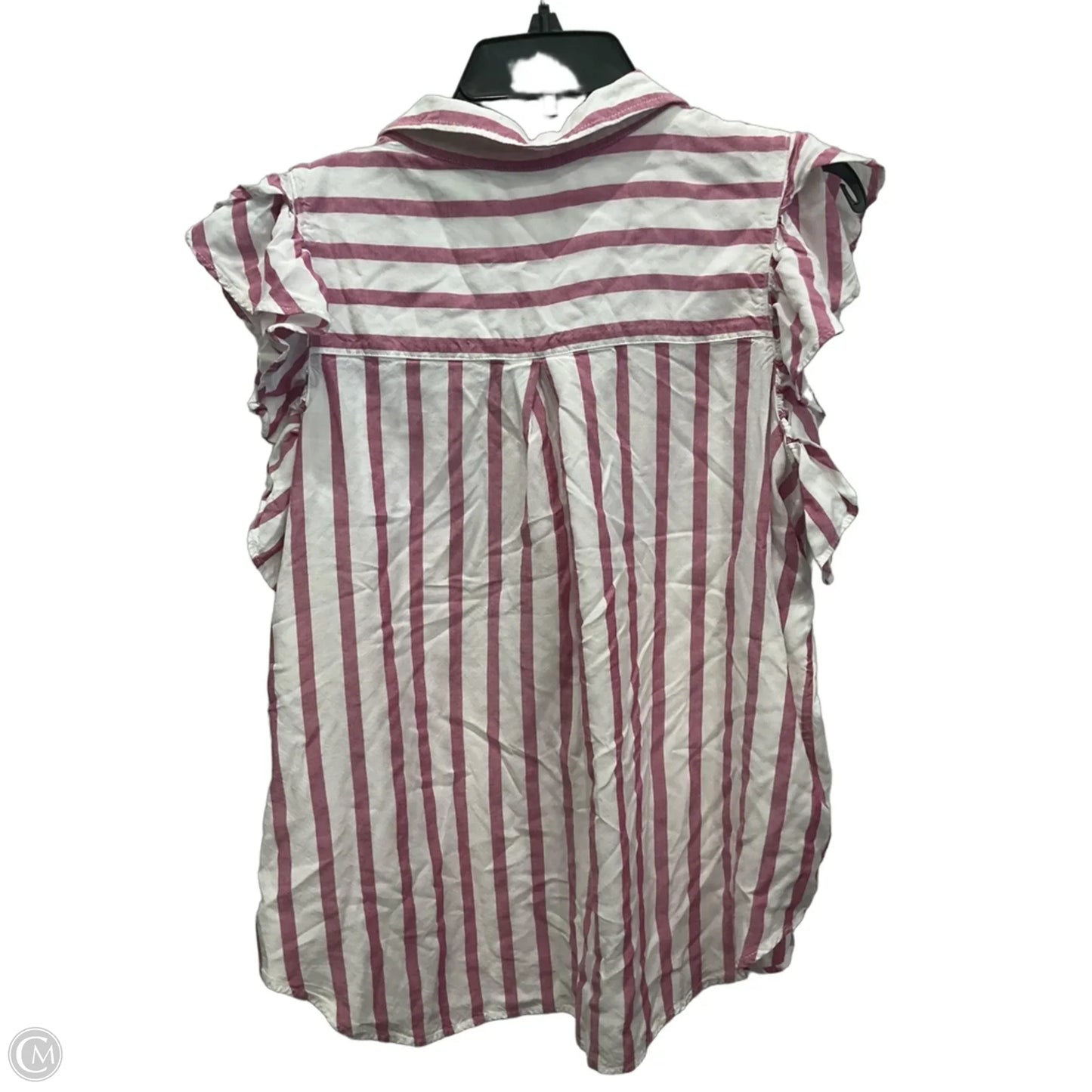 Blouse Short Sleeve By Maeve In Striped Pattern, Size: L