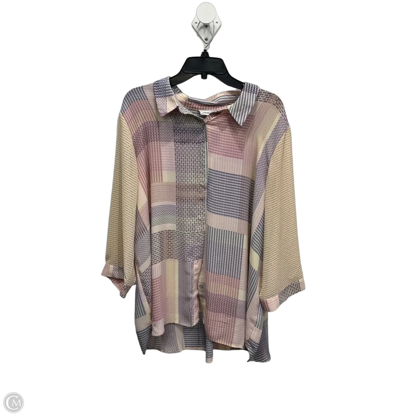 Blouse Long Sleeve By Rose And Olive In Cream, Size: 3x