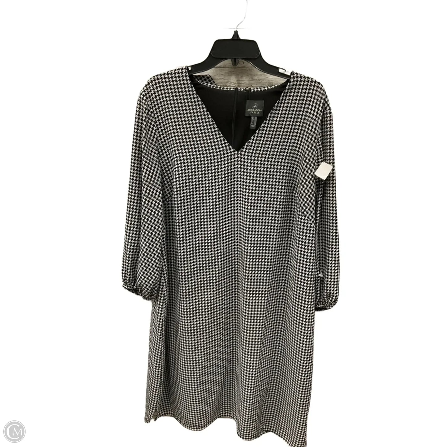 Dress Casual Midi By Adrianna Papell In Black & White, Size: L