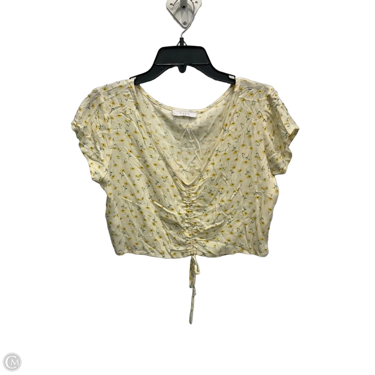 Top Short Sleeve By Elodie In Yellow, Size: L