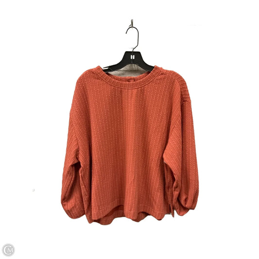 Top Long Sleeve By Polagram In Orange, Size: 2x