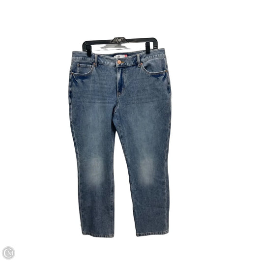 Jeans Straight By Cabi In Blue Denim, Size: 12