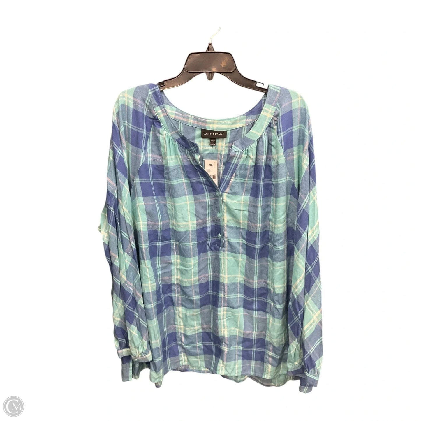 Top Long Sleeve By Lane Bryant In Plaid Pattern, Size: 3x