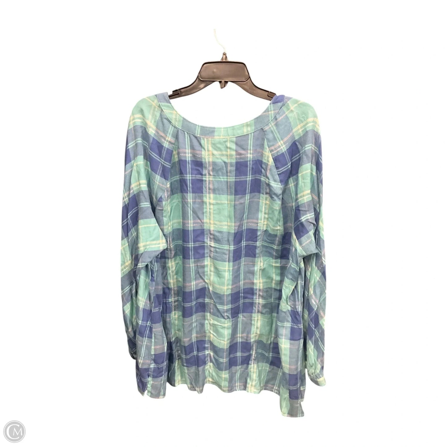 Top Long Sleeve By Lane Bryant In Plaid Pattern, Size: 3x
