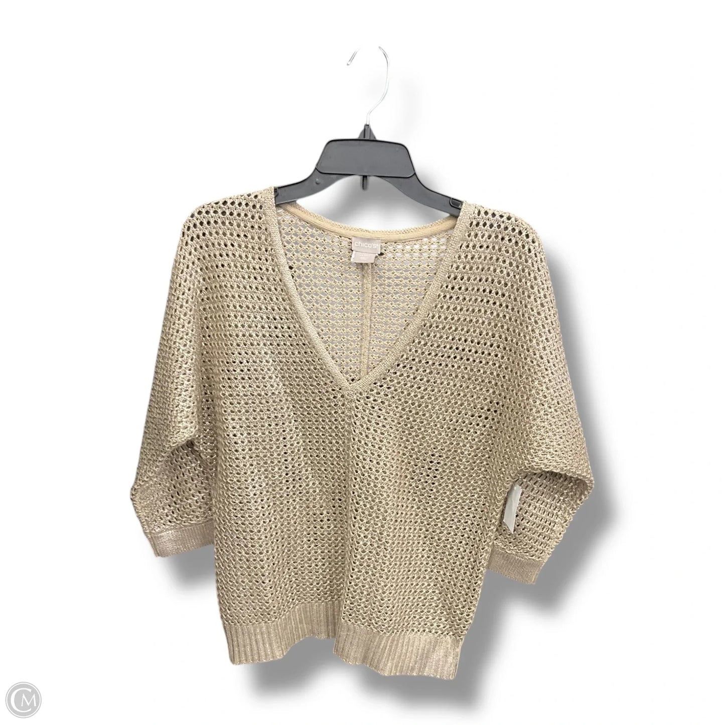 Top Long Sleeve By Chicos In Gold, Size: 0