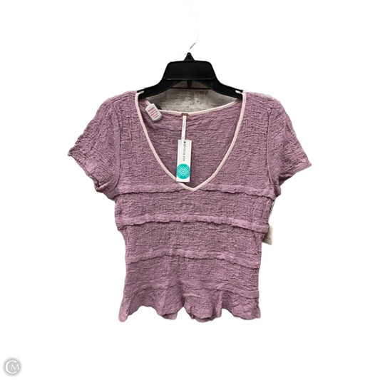 Top Short Sleeve By Free People In Purple, Size: Xl