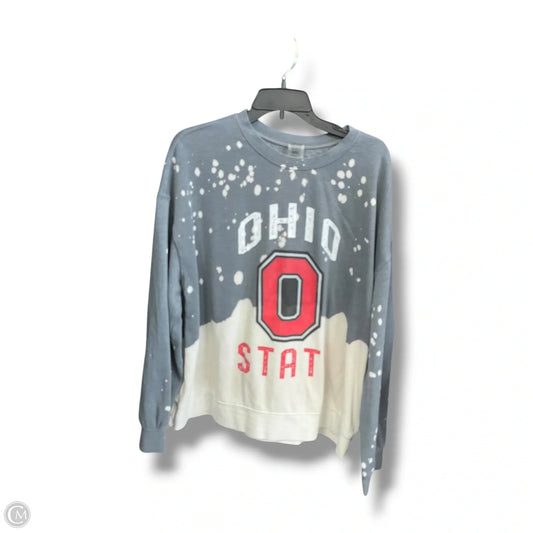 Athletic Sweatshirt Crewneck By Clothes Mentor In Grey & White, Size: 2x