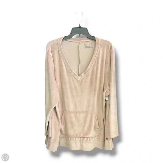 Top Long Sleeve By Livi Active In Pink, Size: 3x