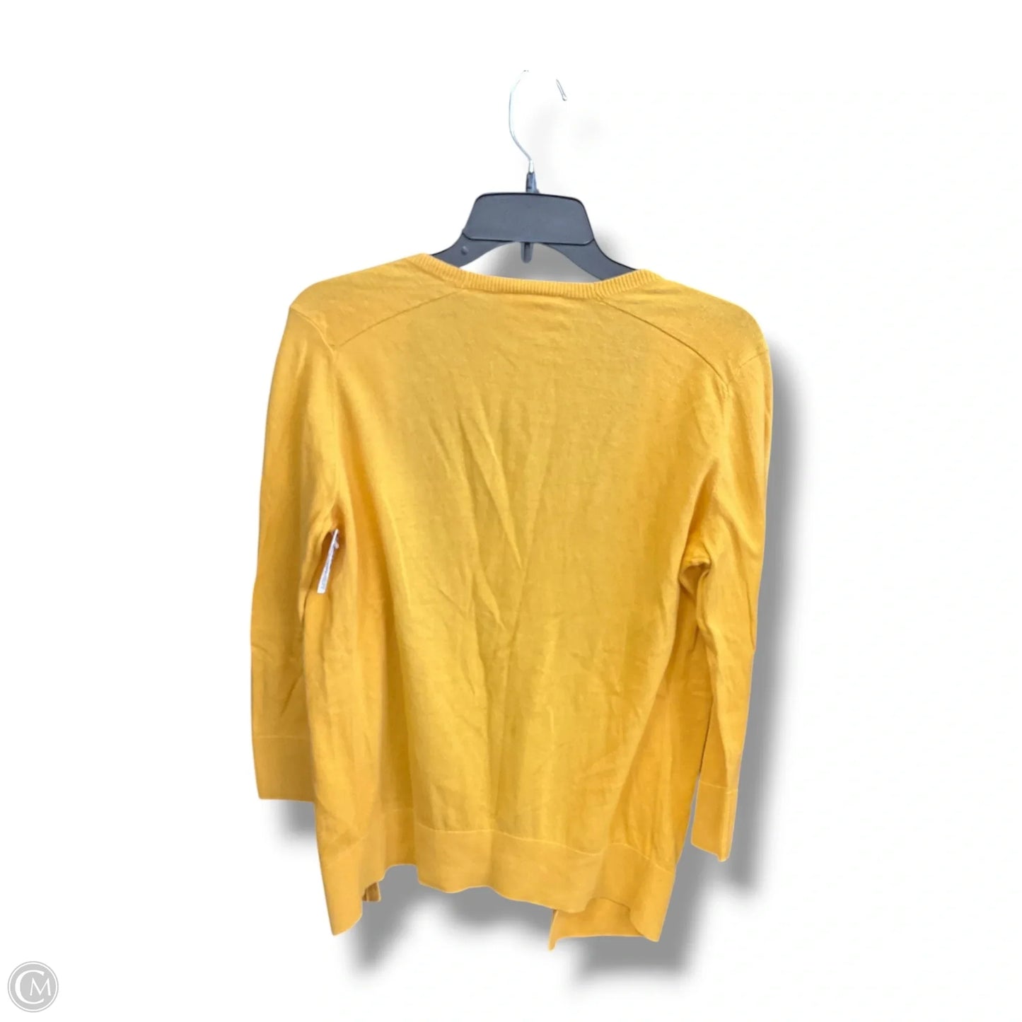 Sweater Cardigan By Loft In Yellow, Size: M
