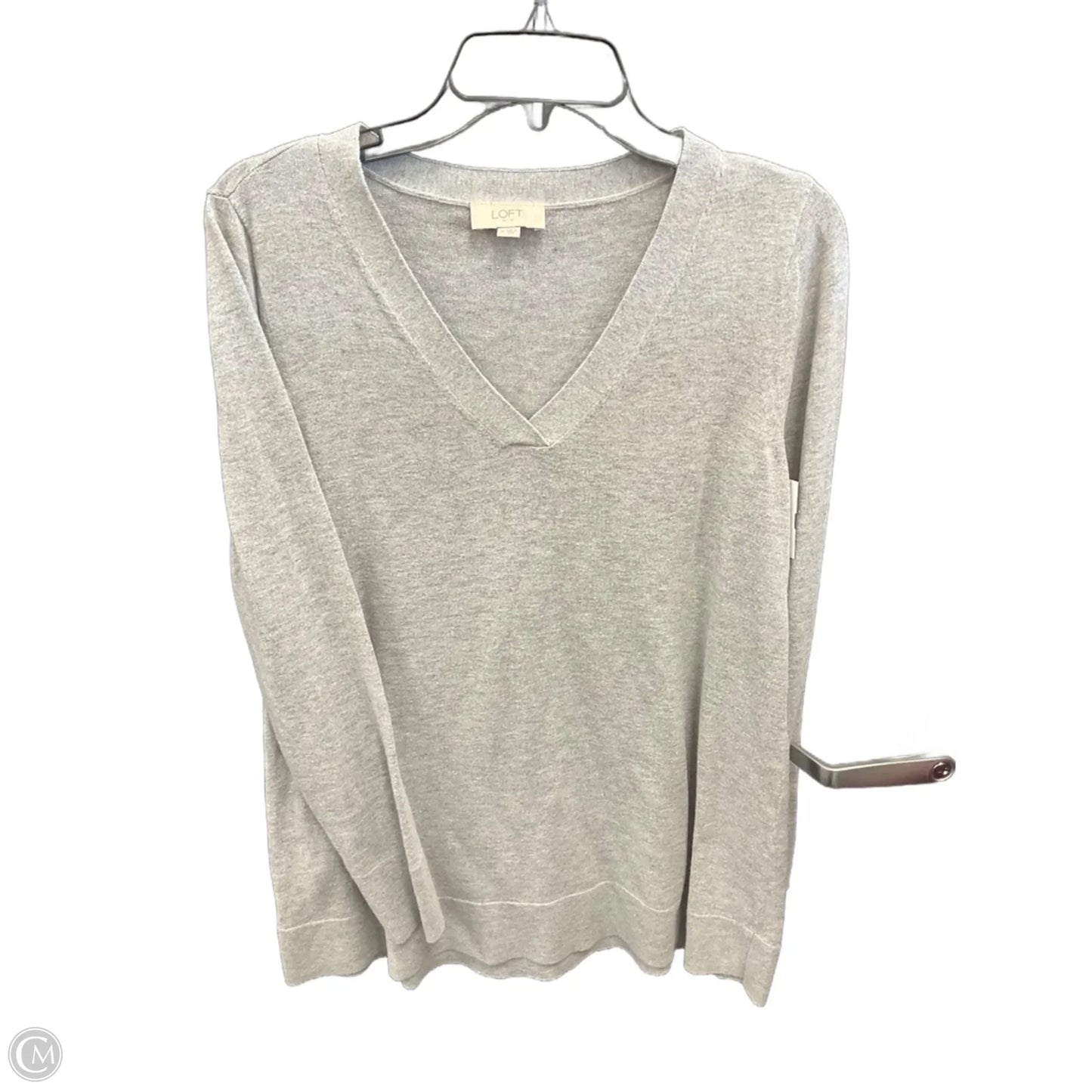 Top Long Sleeve By Loft In Grey, Size: M