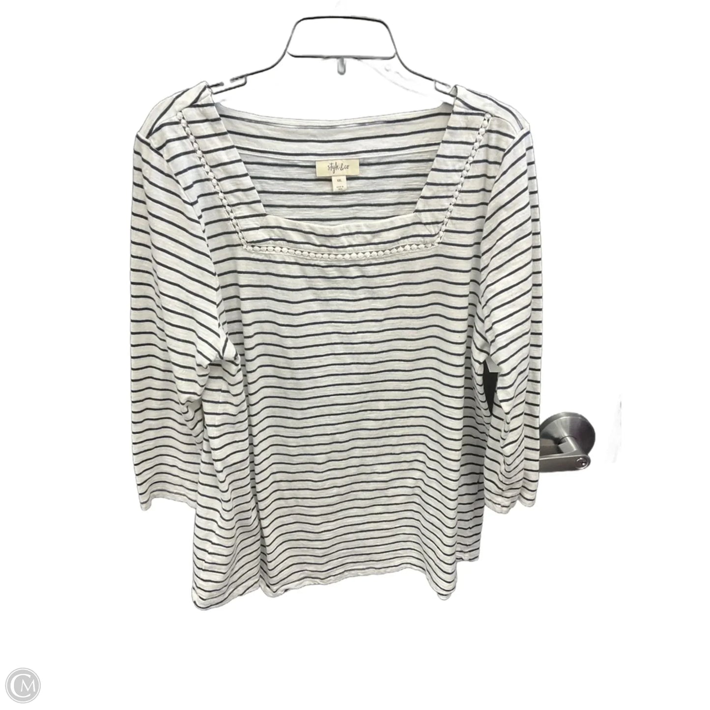Top Long Sleeve By Style And Company In Striped Pattern, Size: 2x