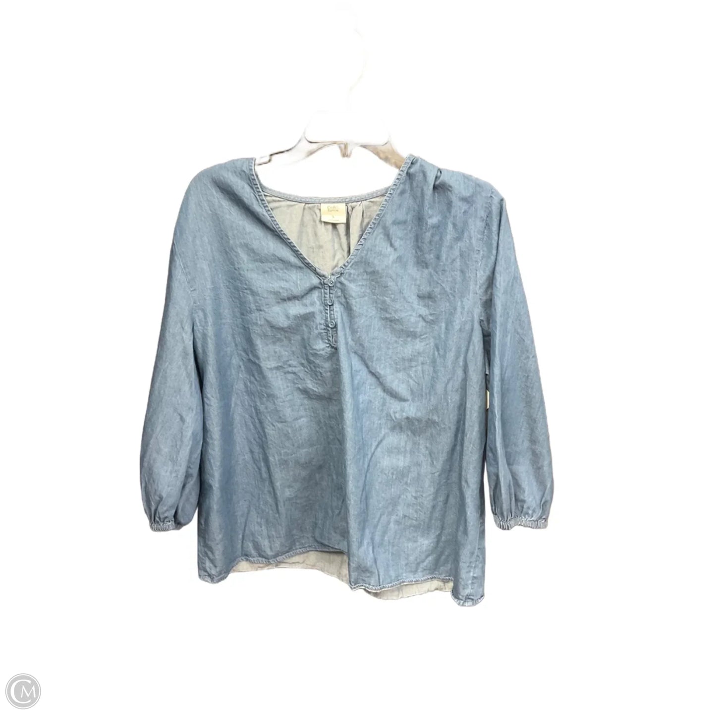 Top Long Sleeve By Croft And Barrow In Blue, Size: L