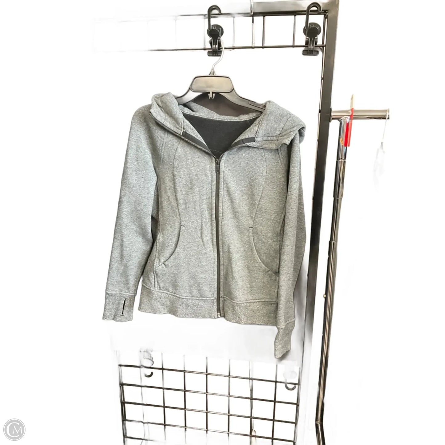 Athletic Jacket By Lululemon In Grey, Size: 8