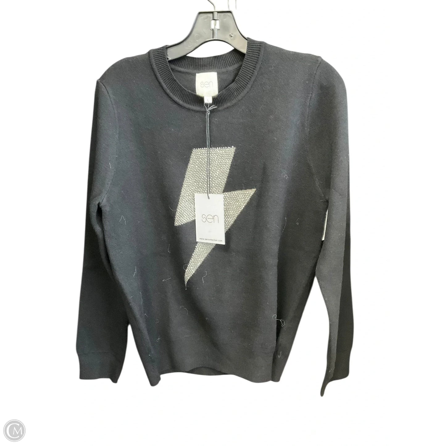 Sweater By Clothes Mentor In Black, Size: L