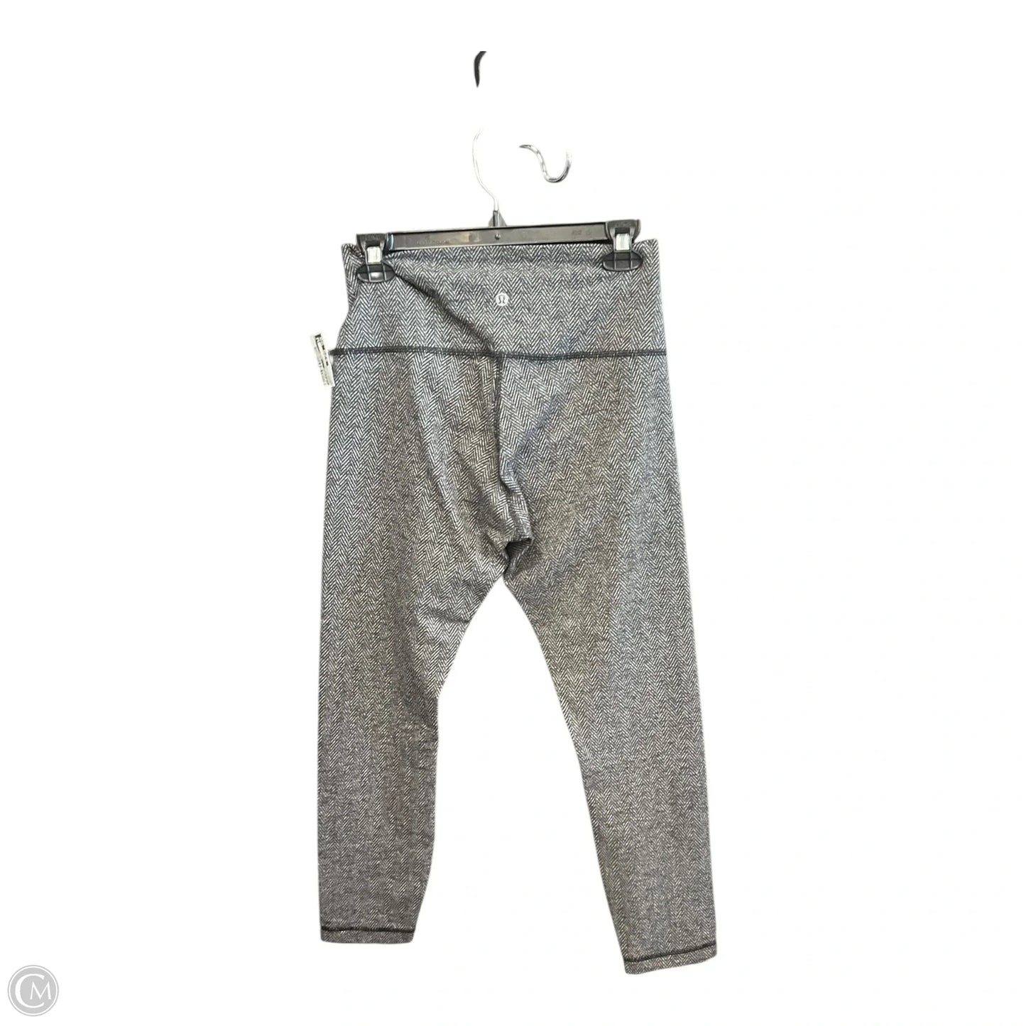 Athletic Leggings By Lululemon In Black & Grey, Size: 8