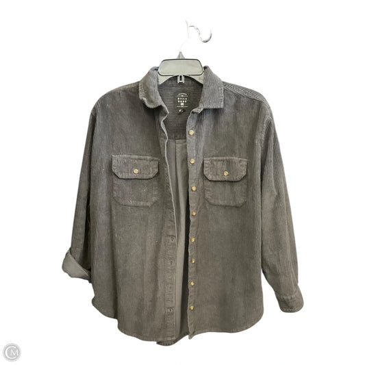 Blouse Long Sleeve By Billabong In Grey, Size: S