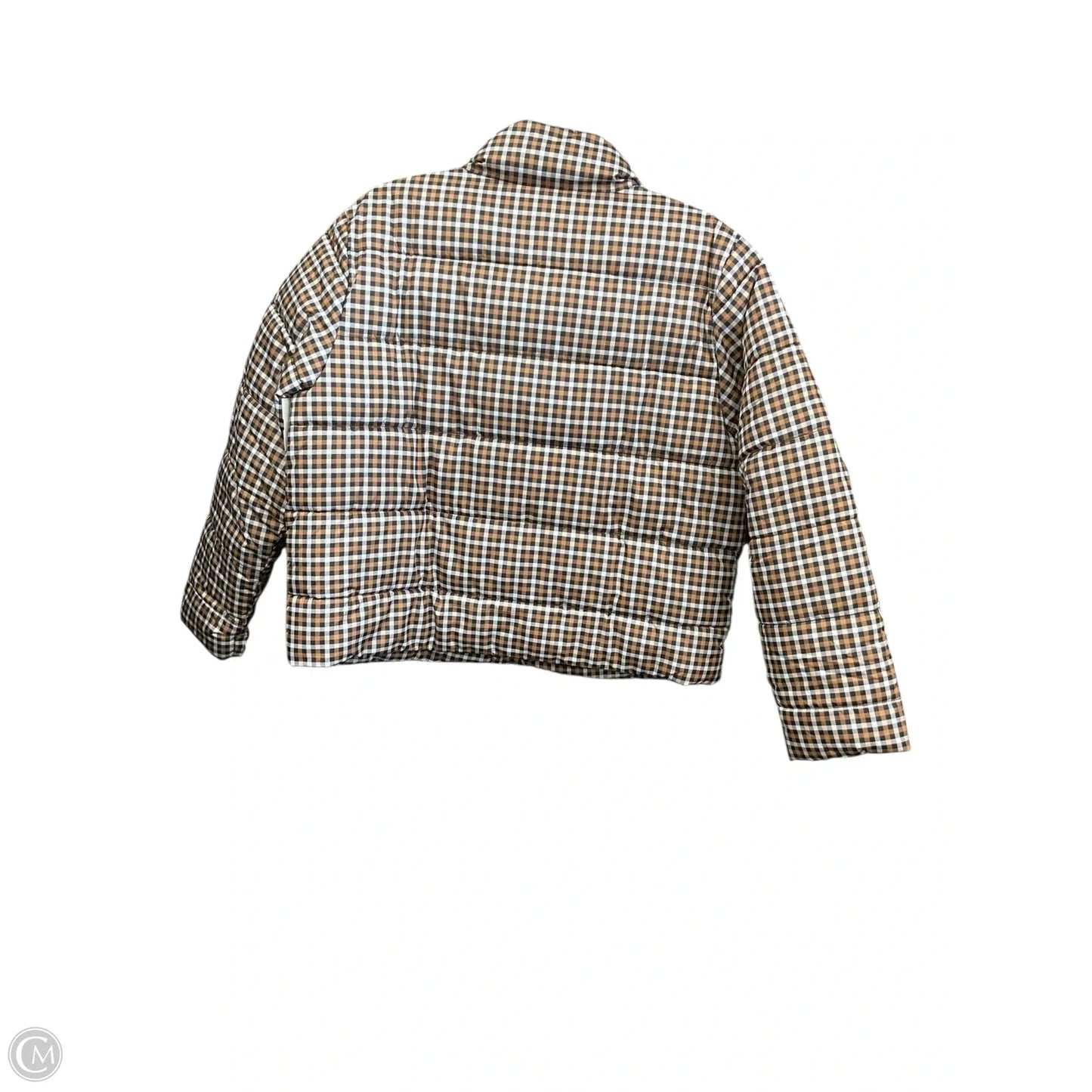Jacket Puffer & Quilted By Time And Tru In Plaid Pattern, Size: L