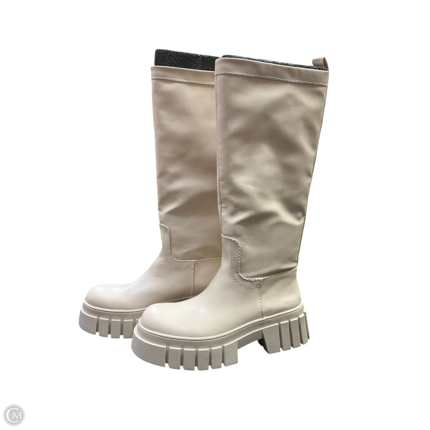 Boots Knee Flats By Zara In Ivory, Size: 6.5