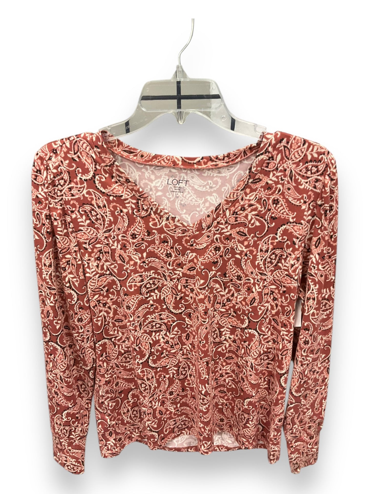 Top Long Sleeve By Loft In Paisley Print, Size: L
