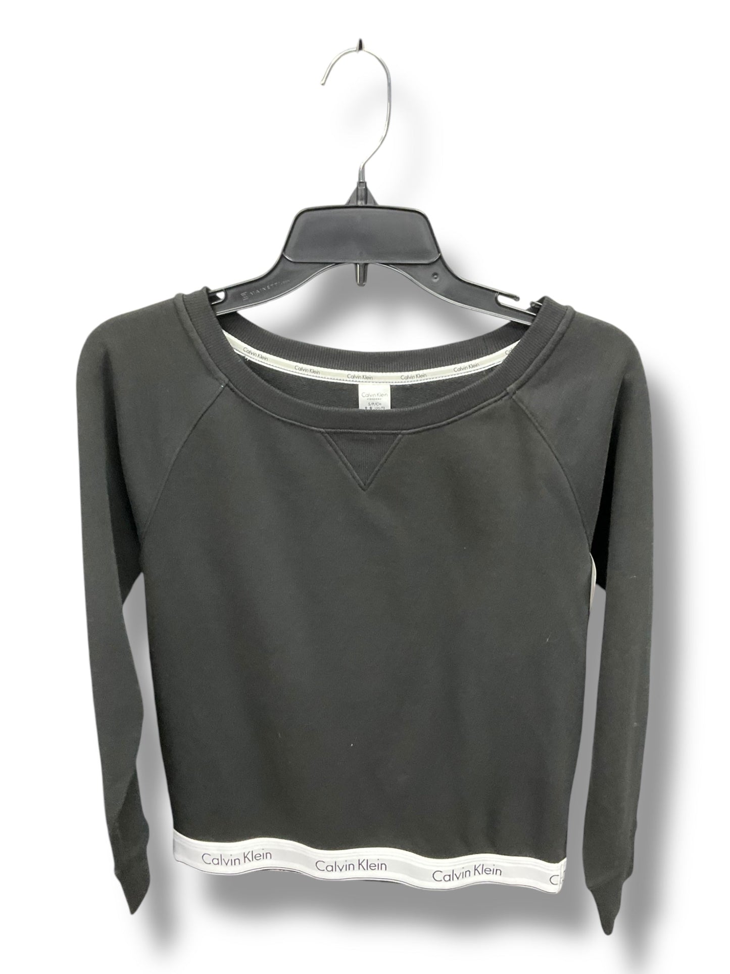 Top Long Sleeve By Calvin Klein In Black, Size: S