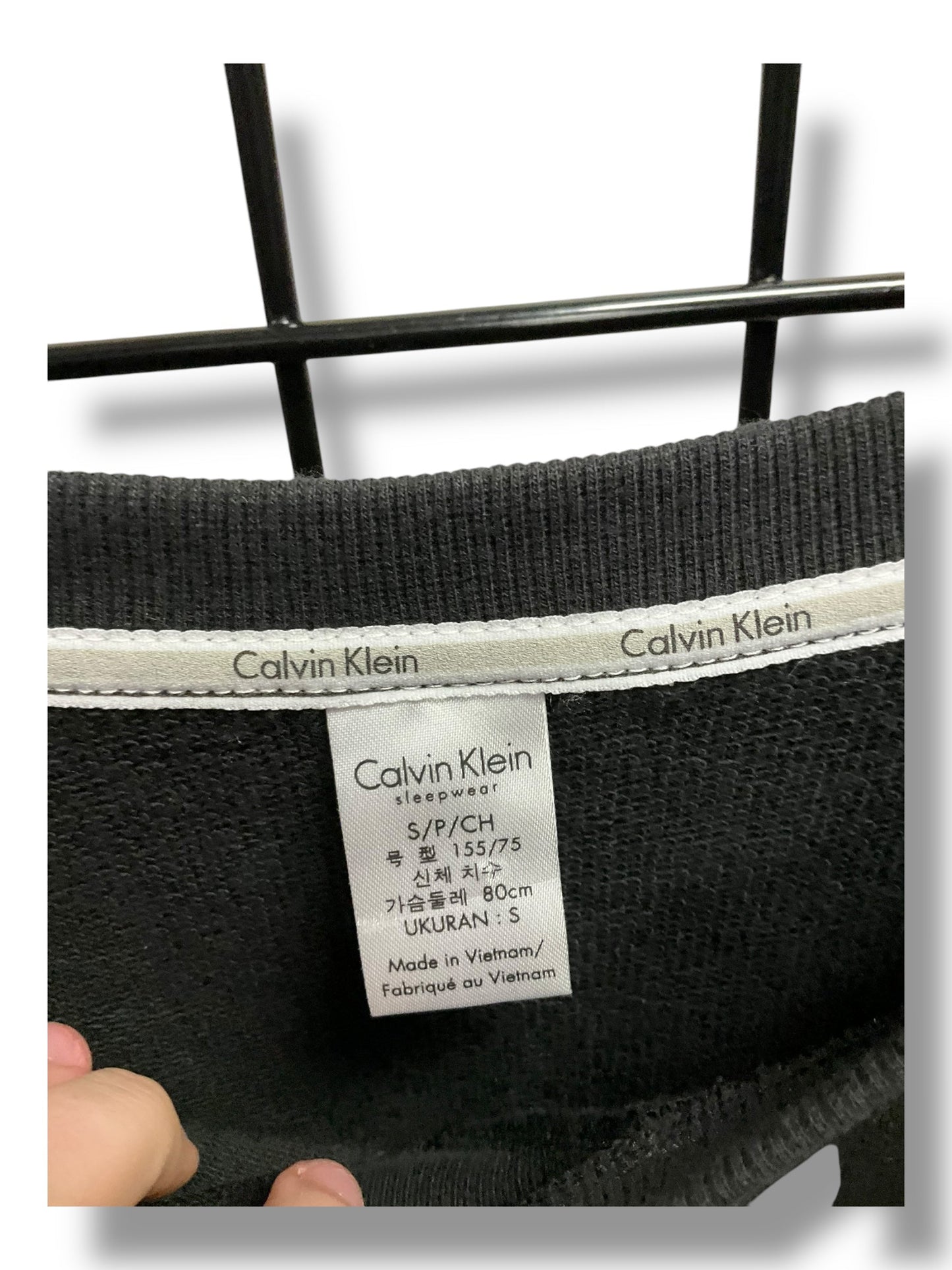 Top Long Sleeve By Calvin Klein In Black, Size: S
