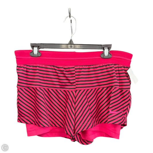 Athletic Shorts By Nike Apparel In Black & Pink, Size: L