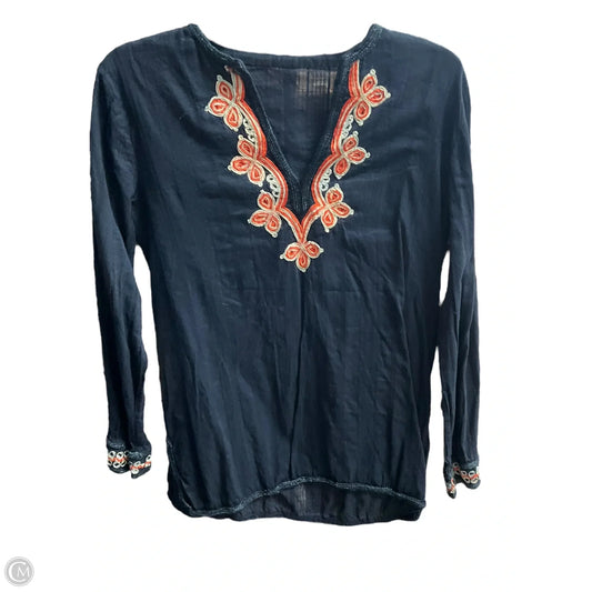 Top Long Sleeve By Trina Turk In Navy, Size: M