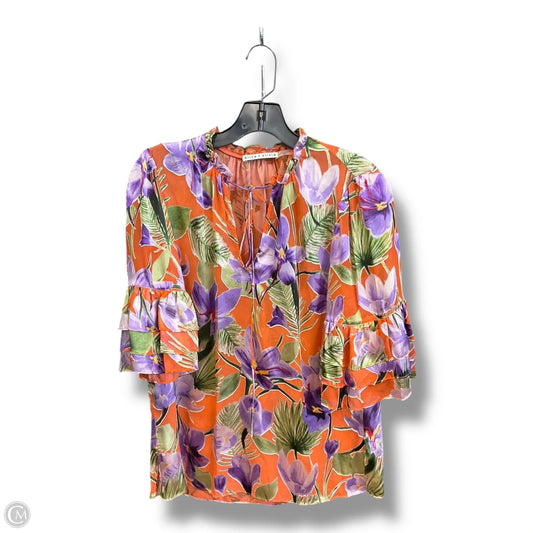 Top 3/4 Sleeve Designer By Alice + Olivia In Multi-colored, Size: Sp
