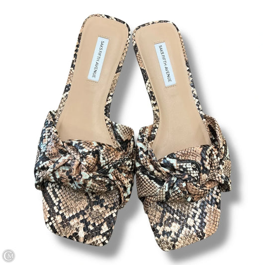Sandals Flats By Saks Fifth Avenue In Snakeskin Print, Size: 7.5