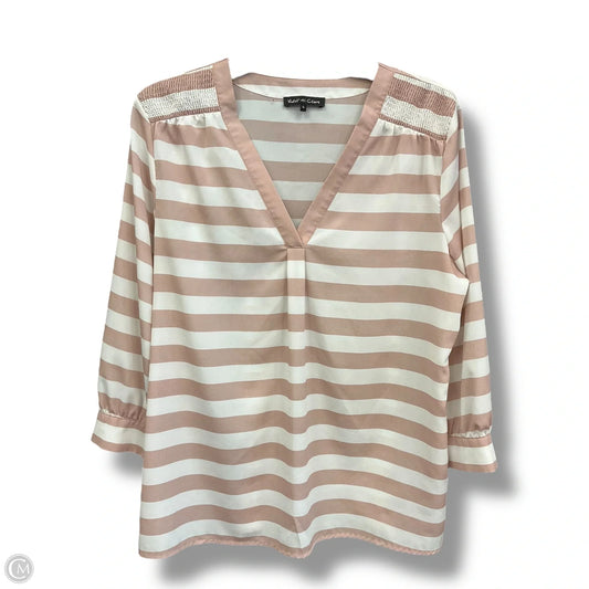Top 3/4 Sleeve By Violet And Claire In Cream & Pink, Size: L