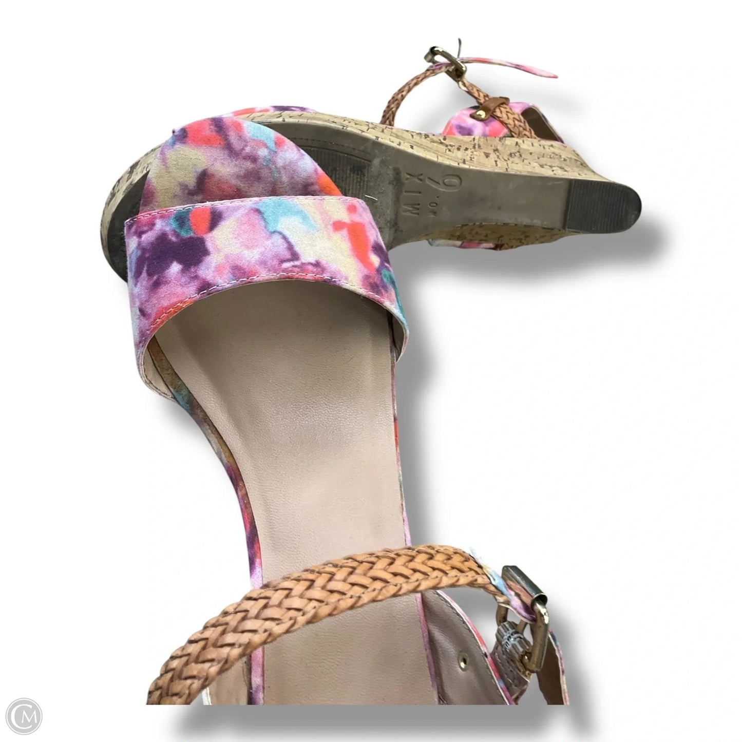 Sandals Heels Wedge By Mix No 6 In Multi-colored, Size: 8