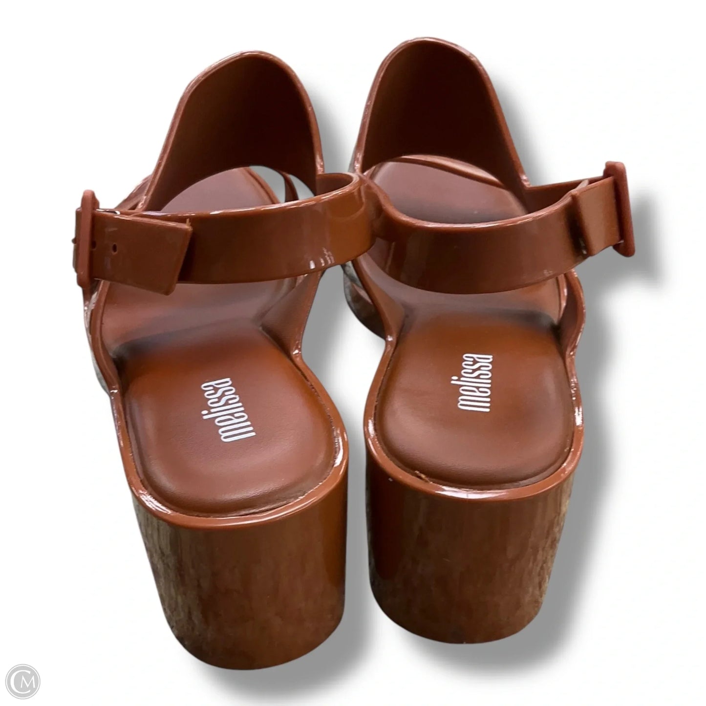 Sandals Heels Block By Clothes Mentor In Brown, Size: 6