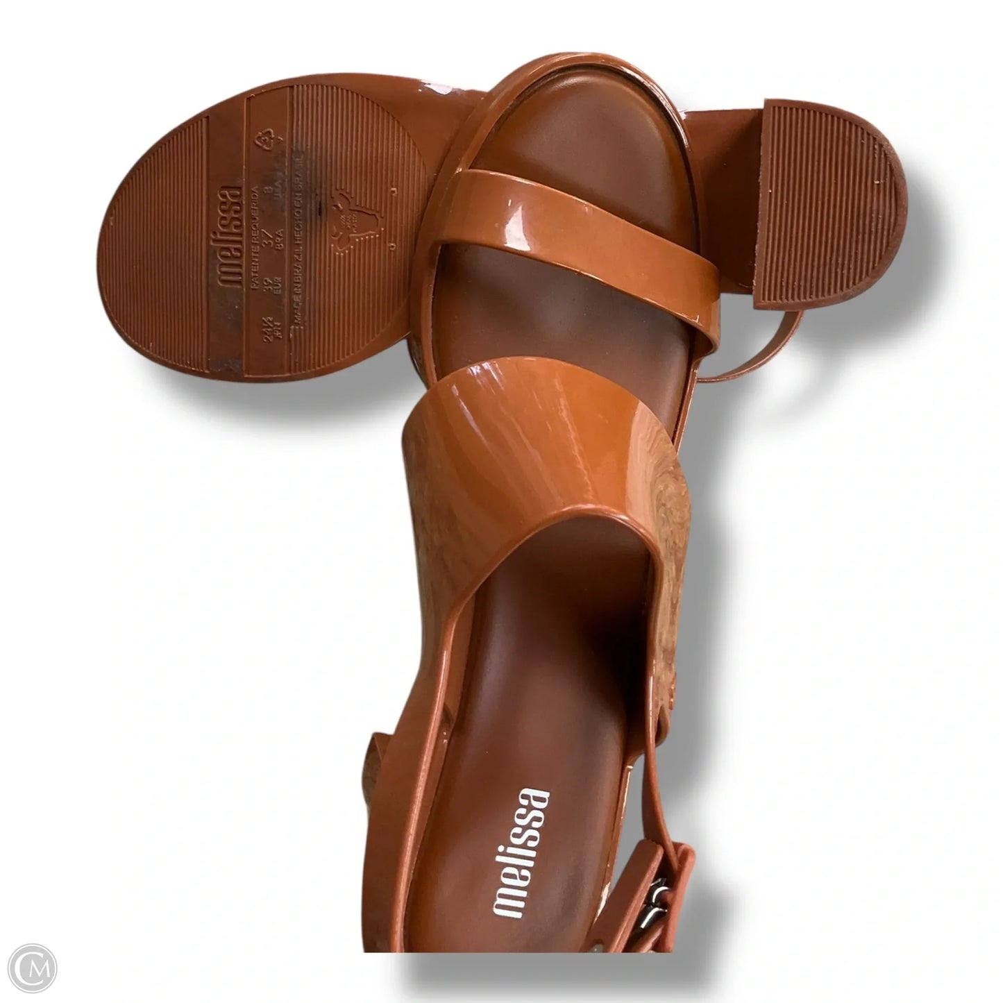 Sandals Heels Block By Clothes Mentor In Brown, Size: 6