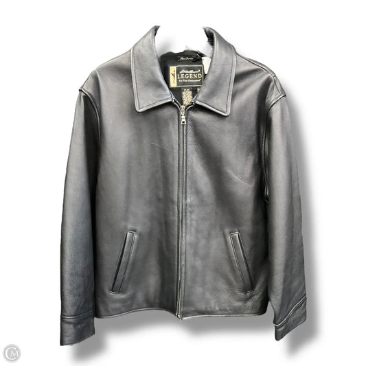 Jacket Leather By Eddie Bauer In Black, Size: M