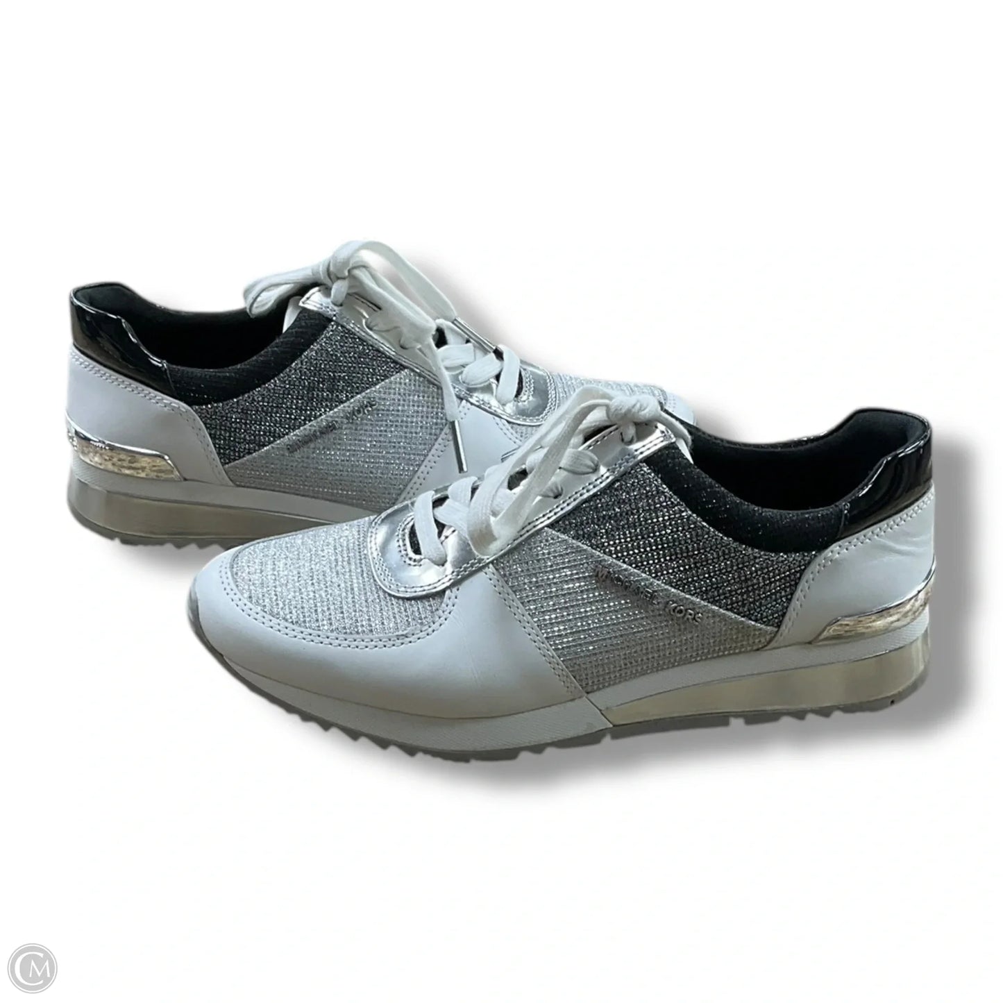 Shoes Sneakers By Michael By Michael Kors In Black & Silver, Size: 7.5