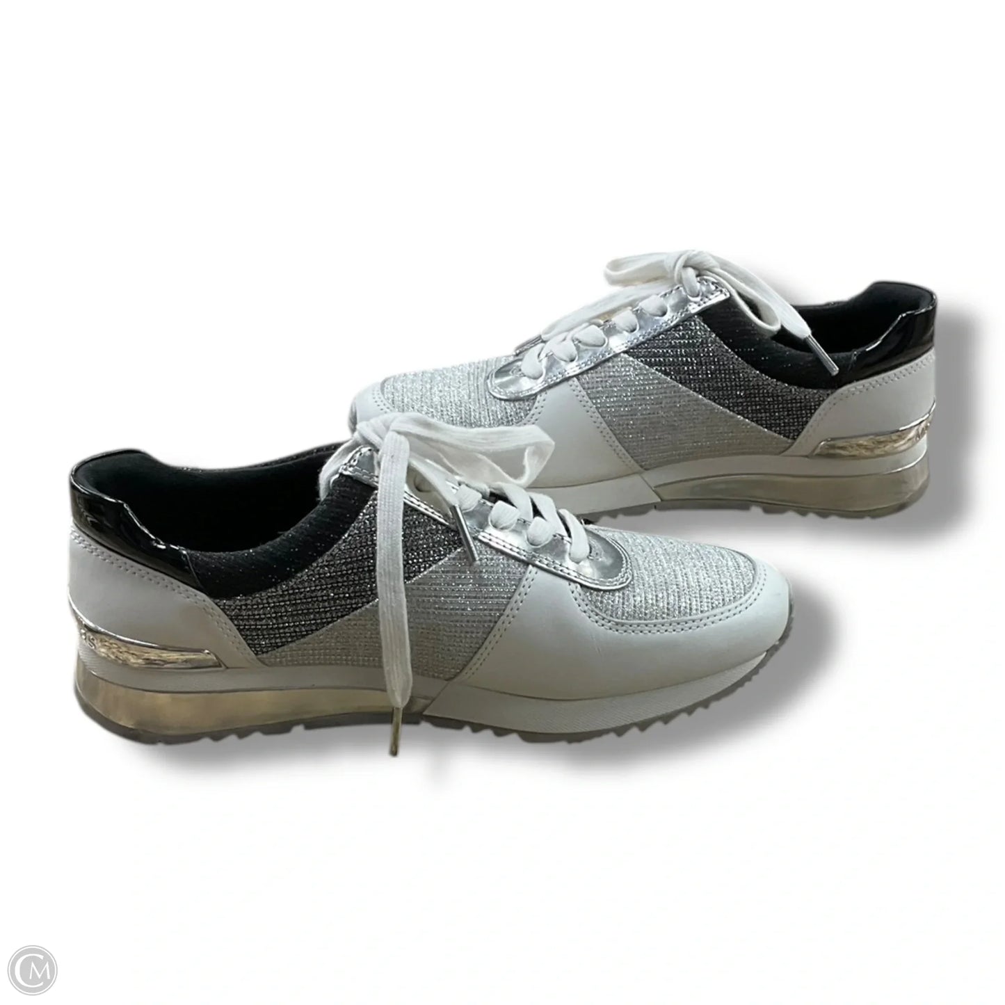 Shoes Sneakers By Michael By Michael Kors In Black & Silver, Size: 7.5