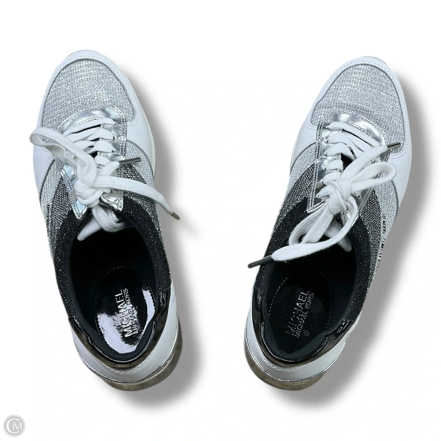 Shoes Sneakers By Michael By Michael Kors In Black & Silver, Size: 7.5