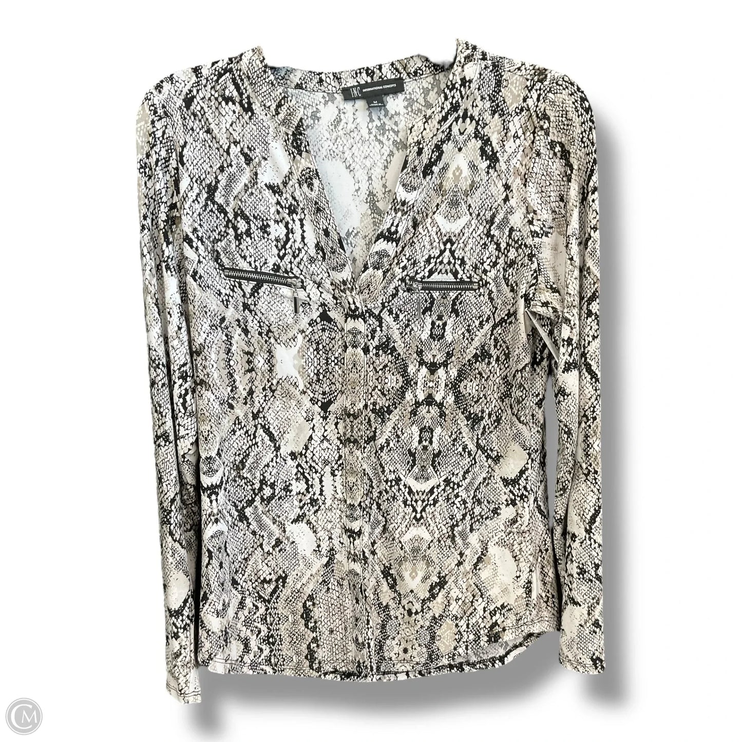 Top Long Sleeve By Inc In Snakeskin Print, Size: M