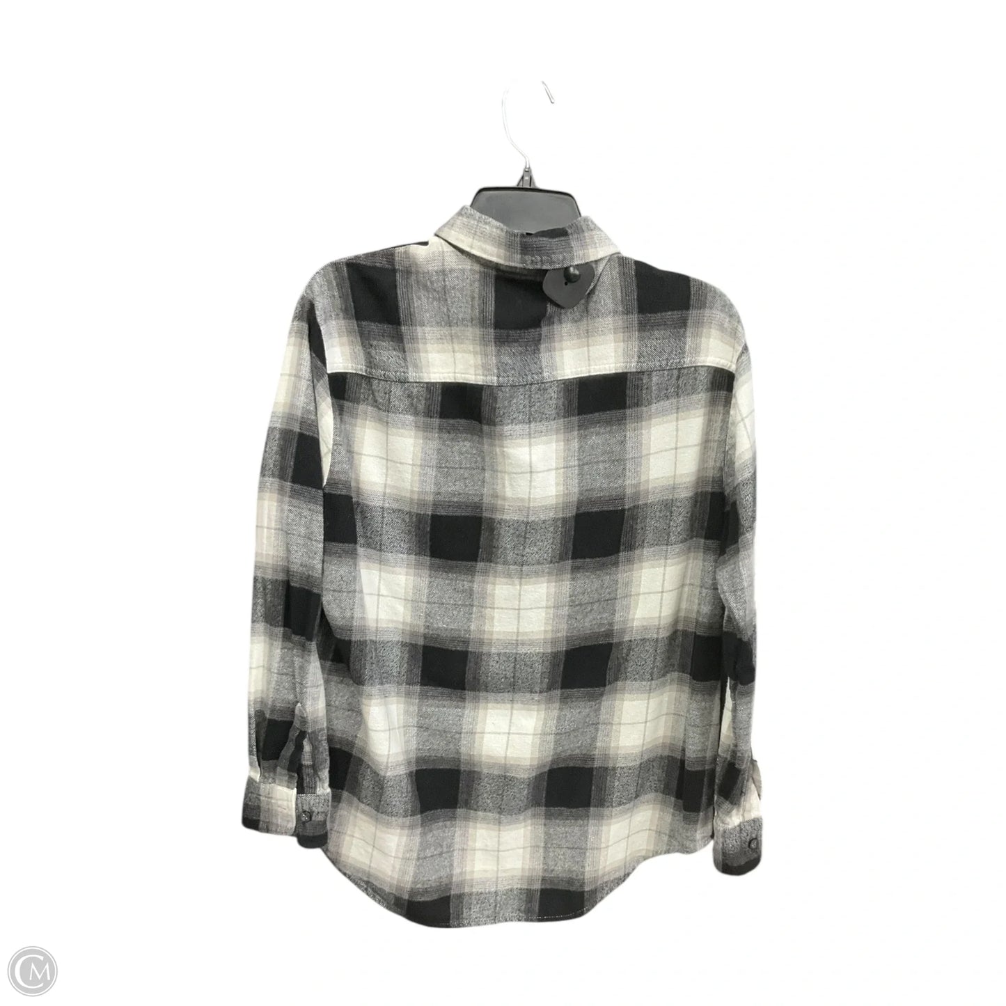 Blouse Long Sleeve By Old Navy In Black & Grey, Size: M