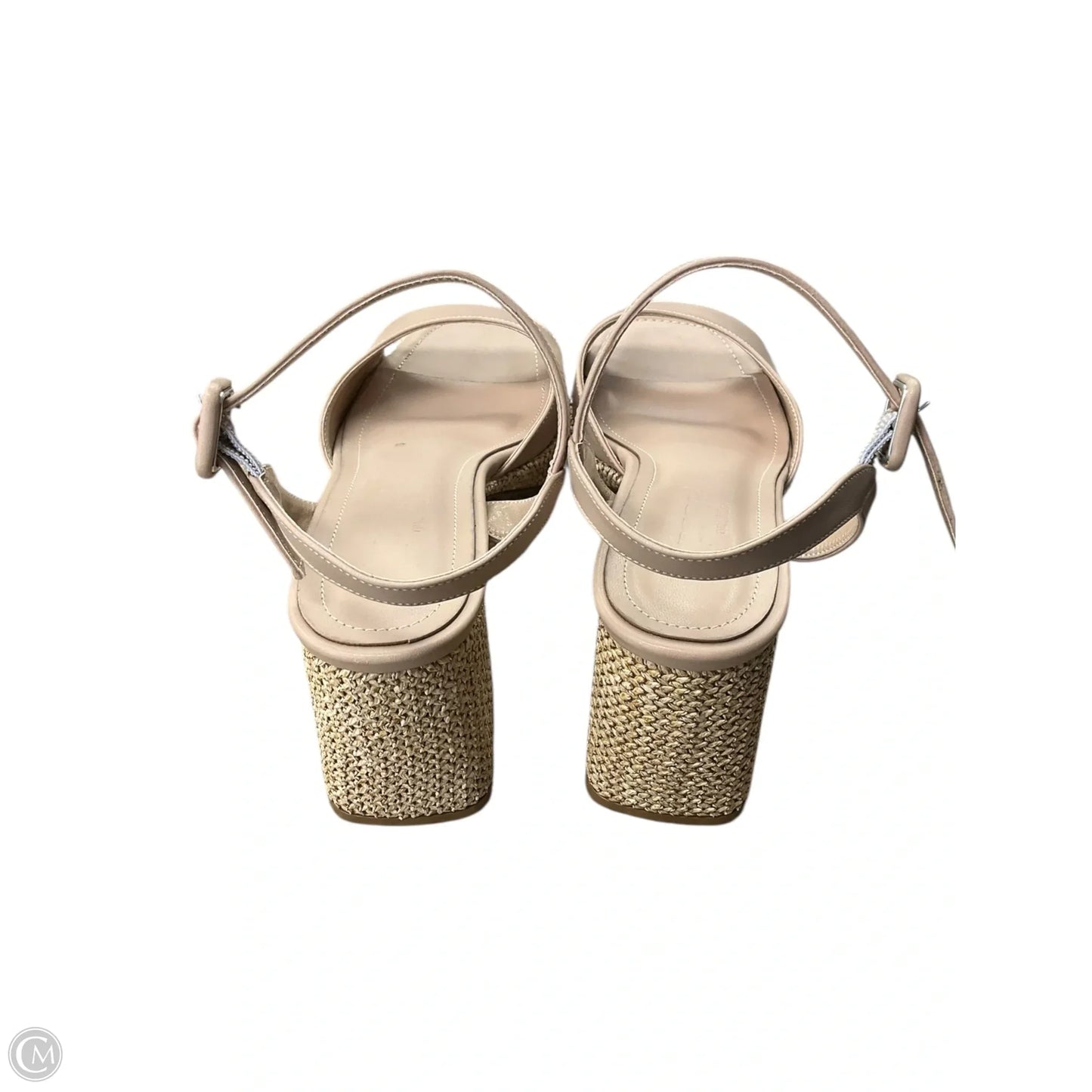 Sandals Heels Block By Clothes Mentor In Tan, Size: 10